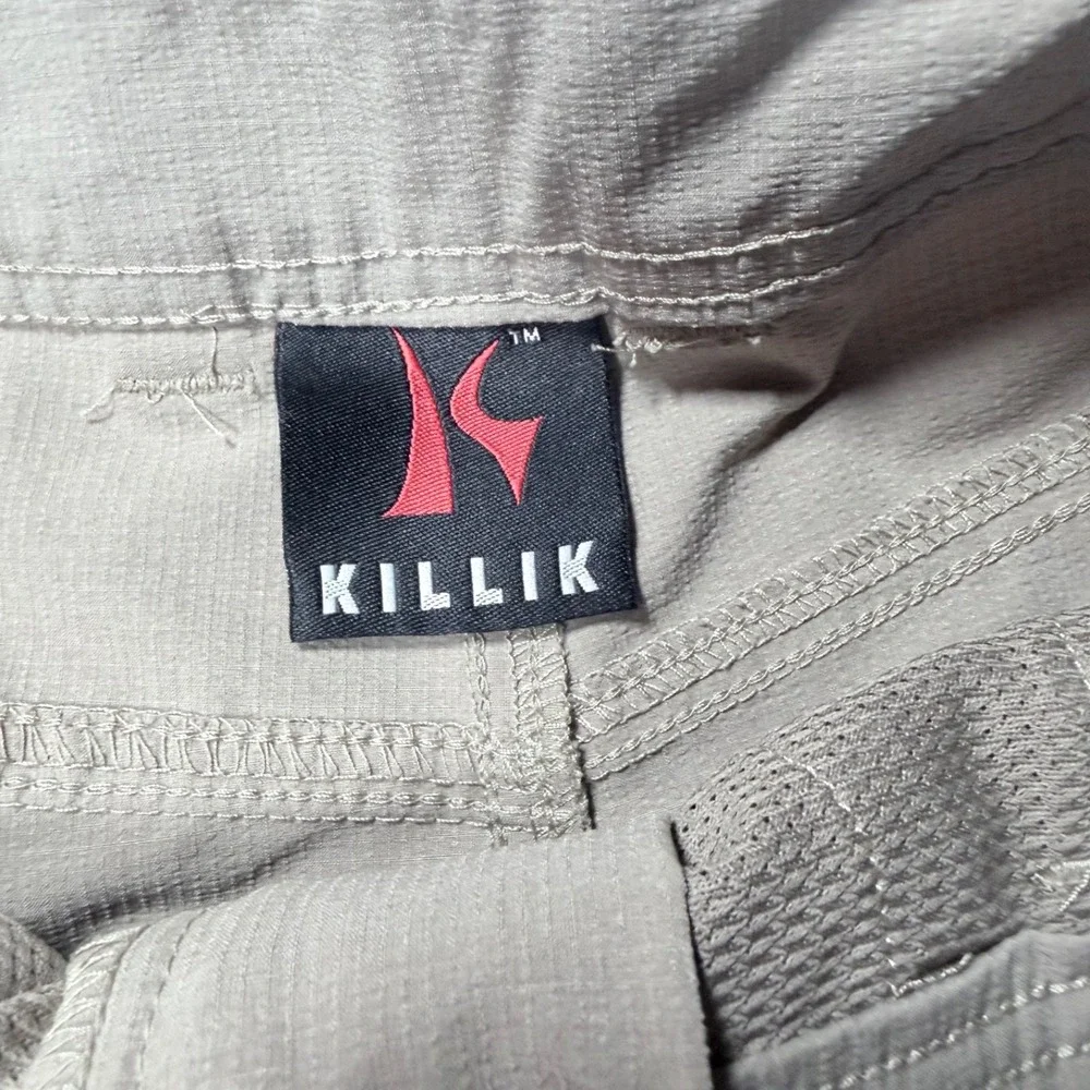 Killik Men's Performance Cargo Hiking Shorts Size 36 Tan Beige Flat Front Pristi